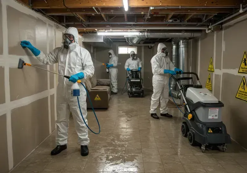 Basement Moisture Removal and Structural Drying process in Adams Center, NY